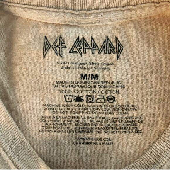 Def Leppard Beige Cropped T-Shirt Womens Size M - Picture 3 of 6